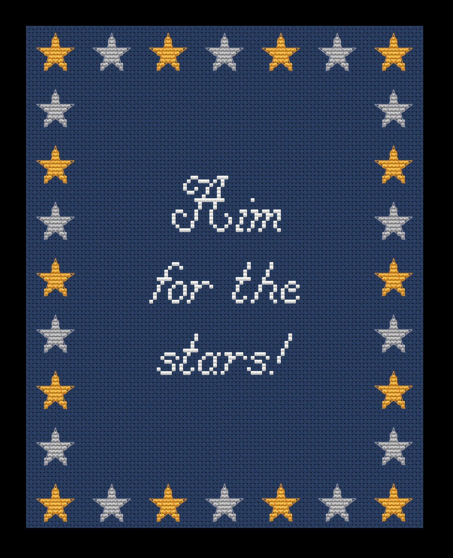 Aim for the Stars Cross-stitch, Made-To-Order