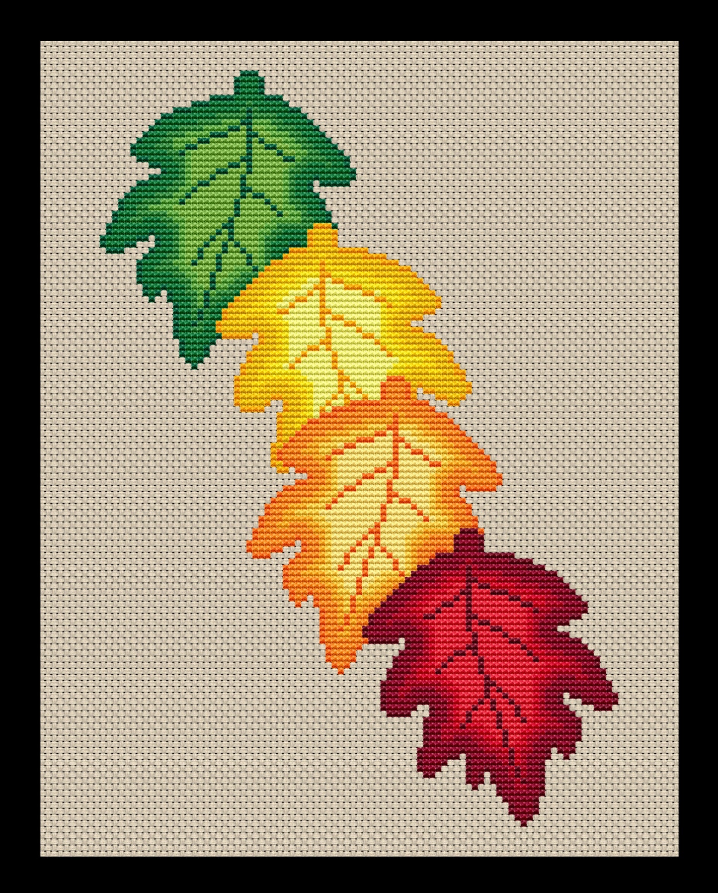 Autumn Leaves Cascade Cross-stitch, DIY Kit