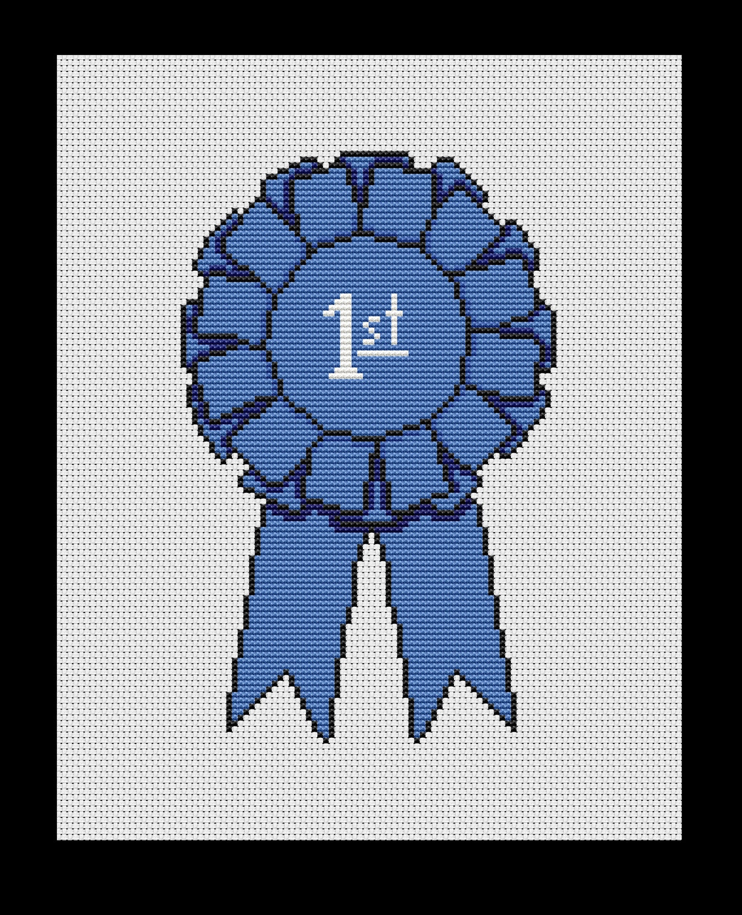 Blue Ribbon (First Place) Award Cross-stitch, Made-To-Order