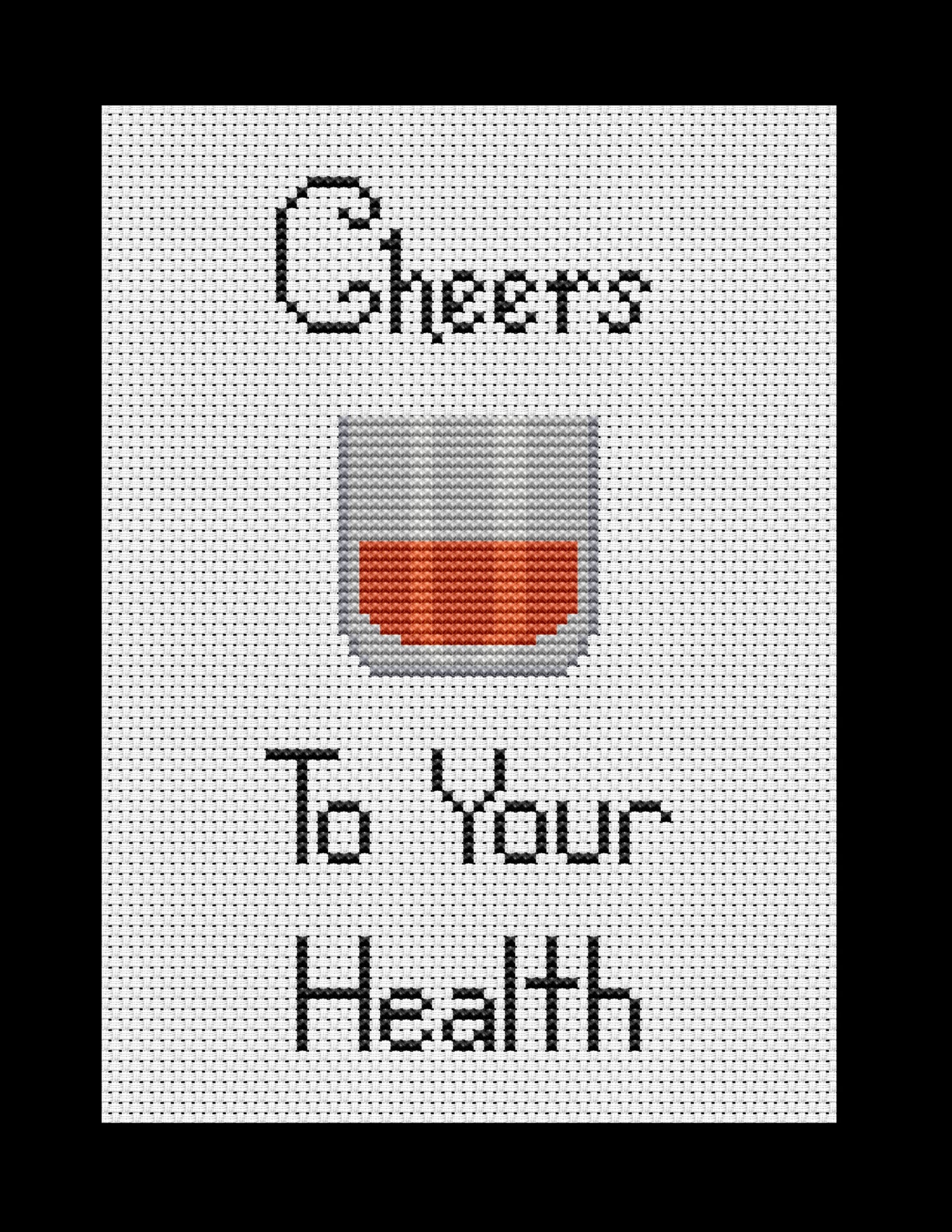 Cheers To Your Health Cross-stitch, DIY Kit