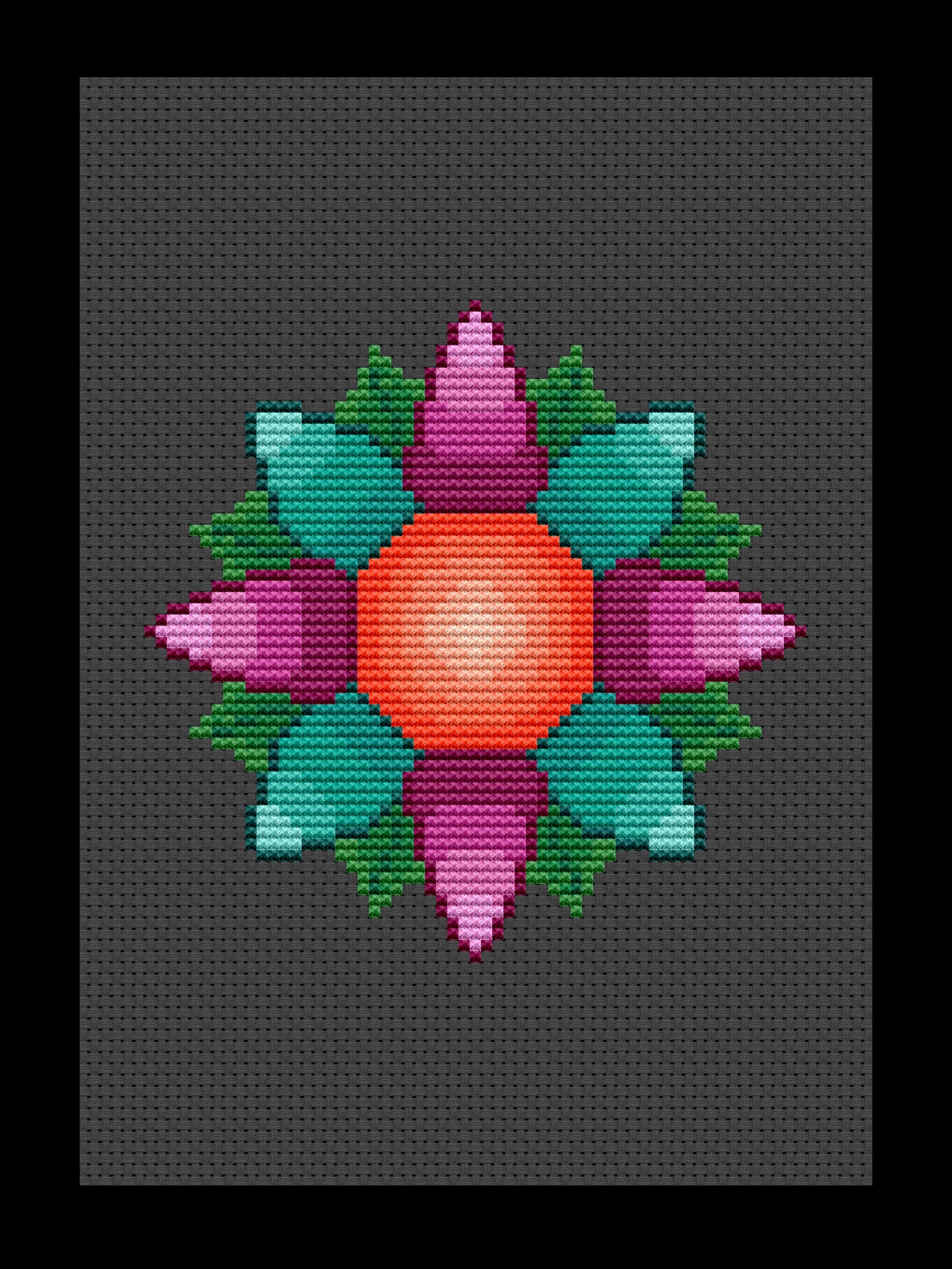 Colorful Flower Cross-stitch, Made-To-Order