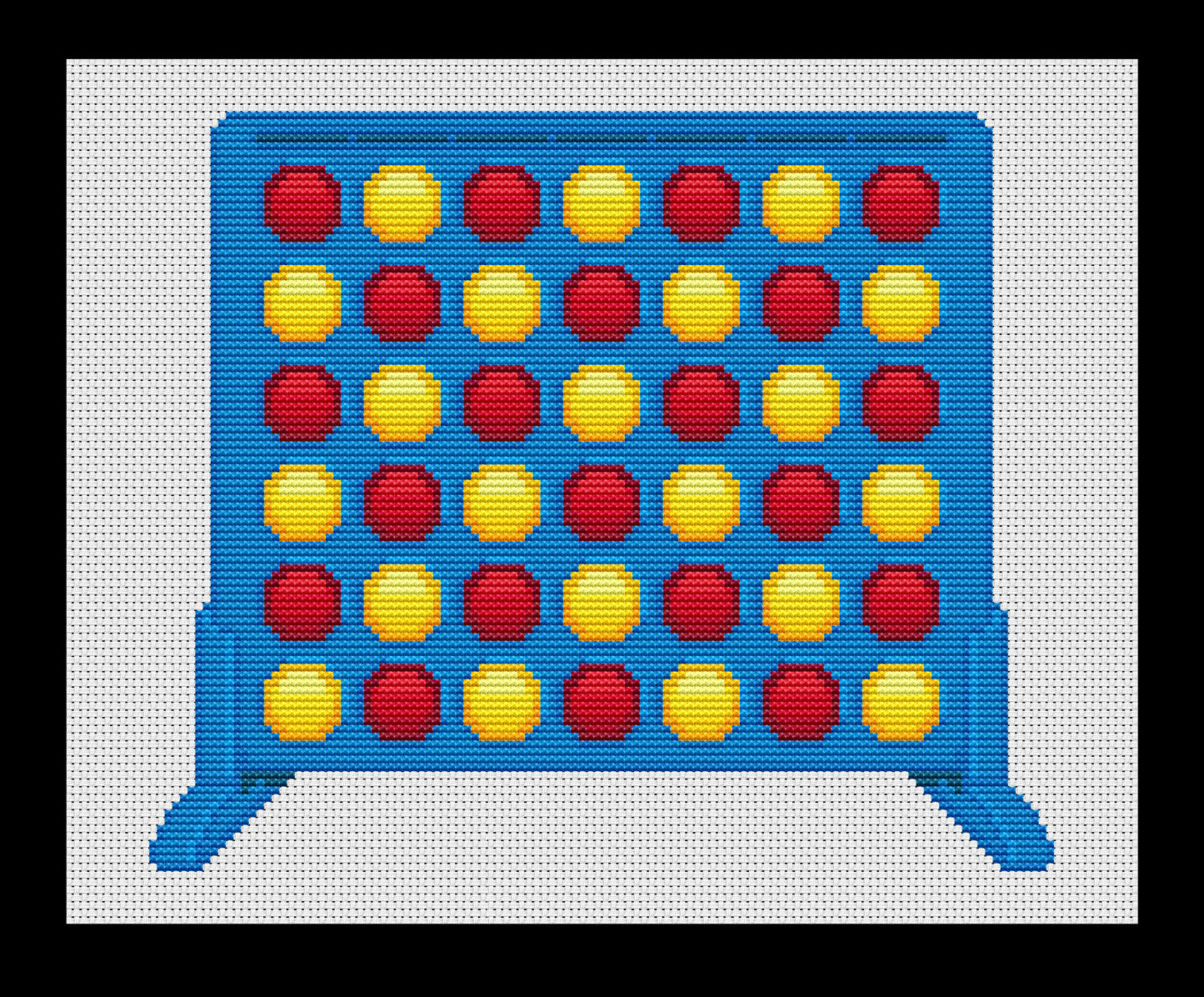 Connect 4 Game Board Cross-stitch, Made-To-Order