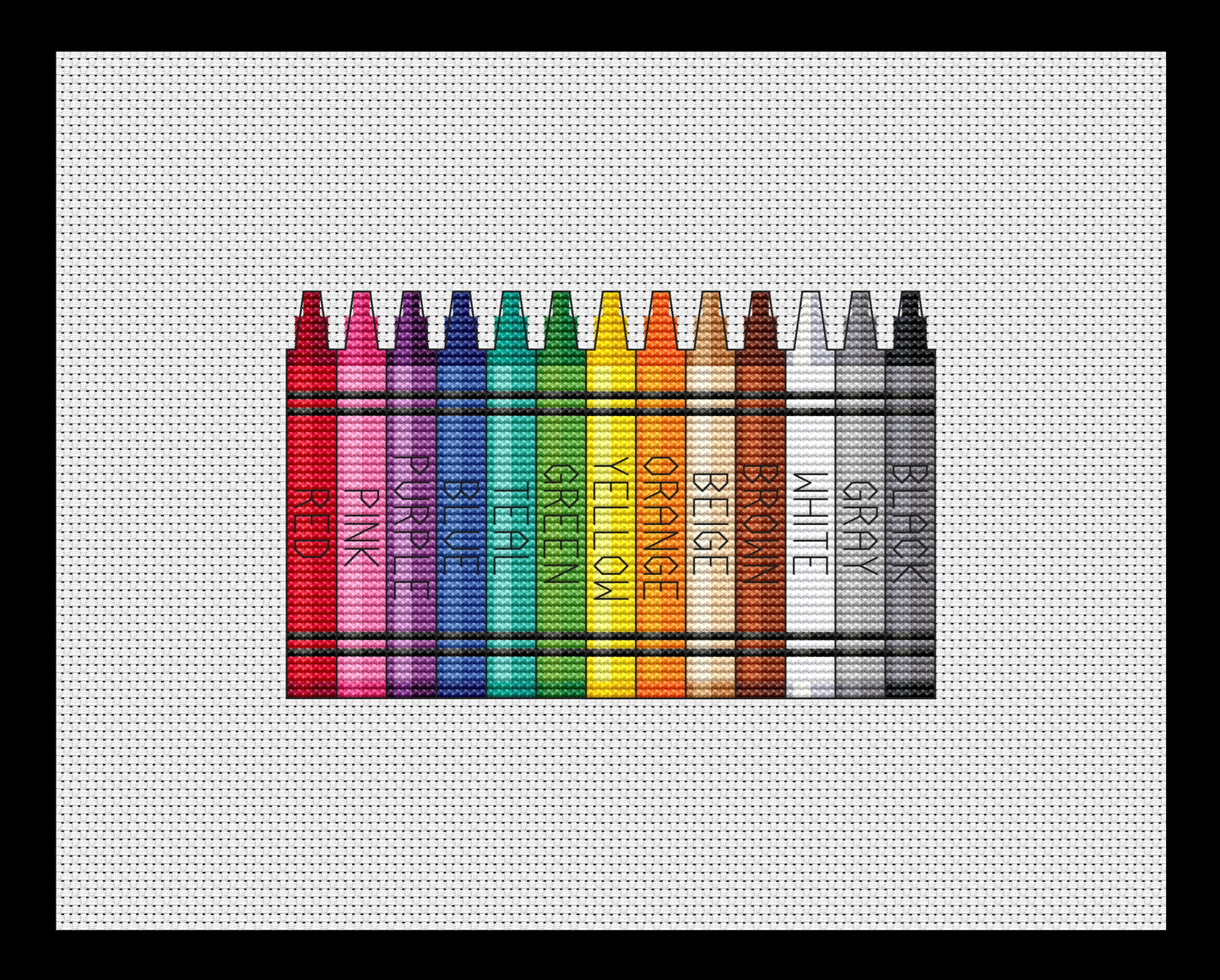 Crayons Cross-stitch, Made-To-Order