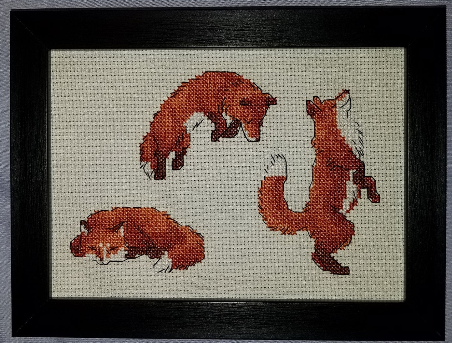 Fox Trio Cross-stitch, Made-To-Order