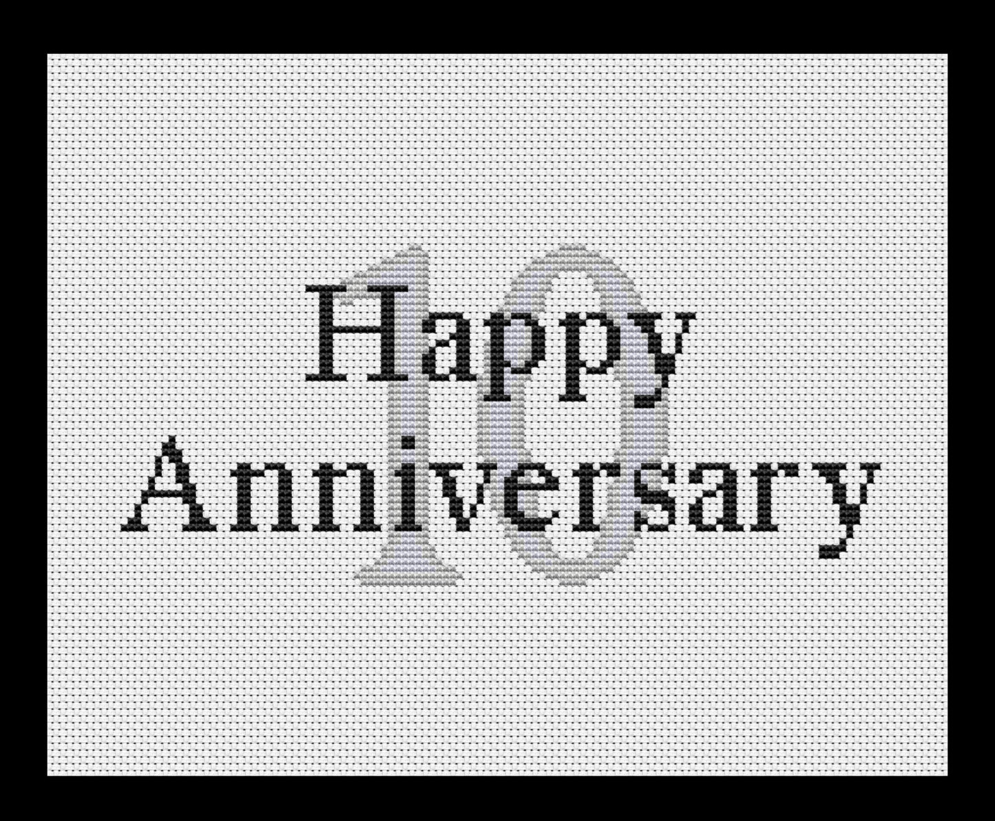 Happy Anniversary Numbers (Customizable) Cross-stitch, DIY Kit