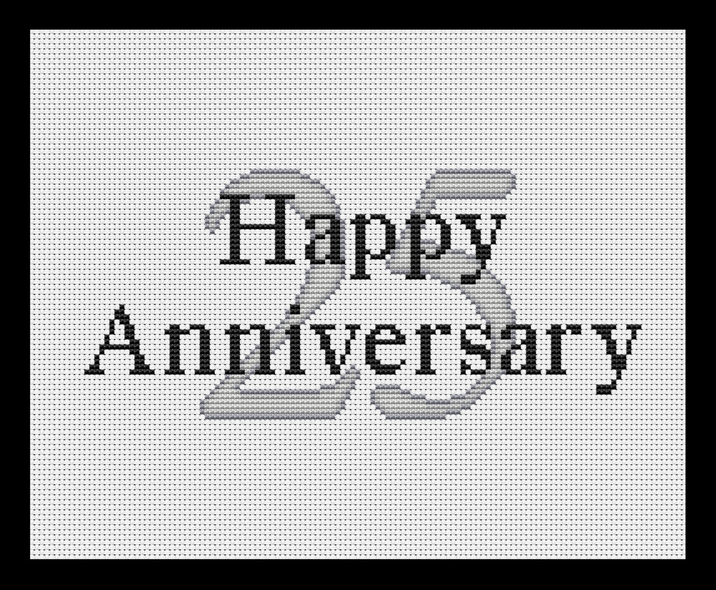 Happy Anniversary Numbers (Customizable) Cross-stitch, Made-To-Order