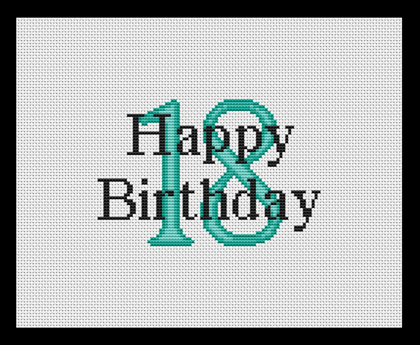 Happy Birthday Numbers (Customizable) Cross-stitch, DIY Kit