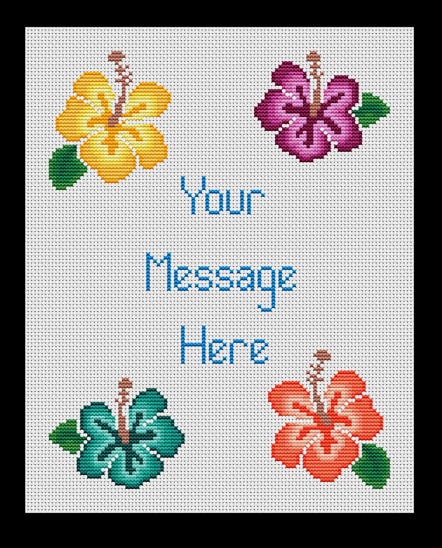 Hawaiian Flowers Cross-stitch, Made-To-Order