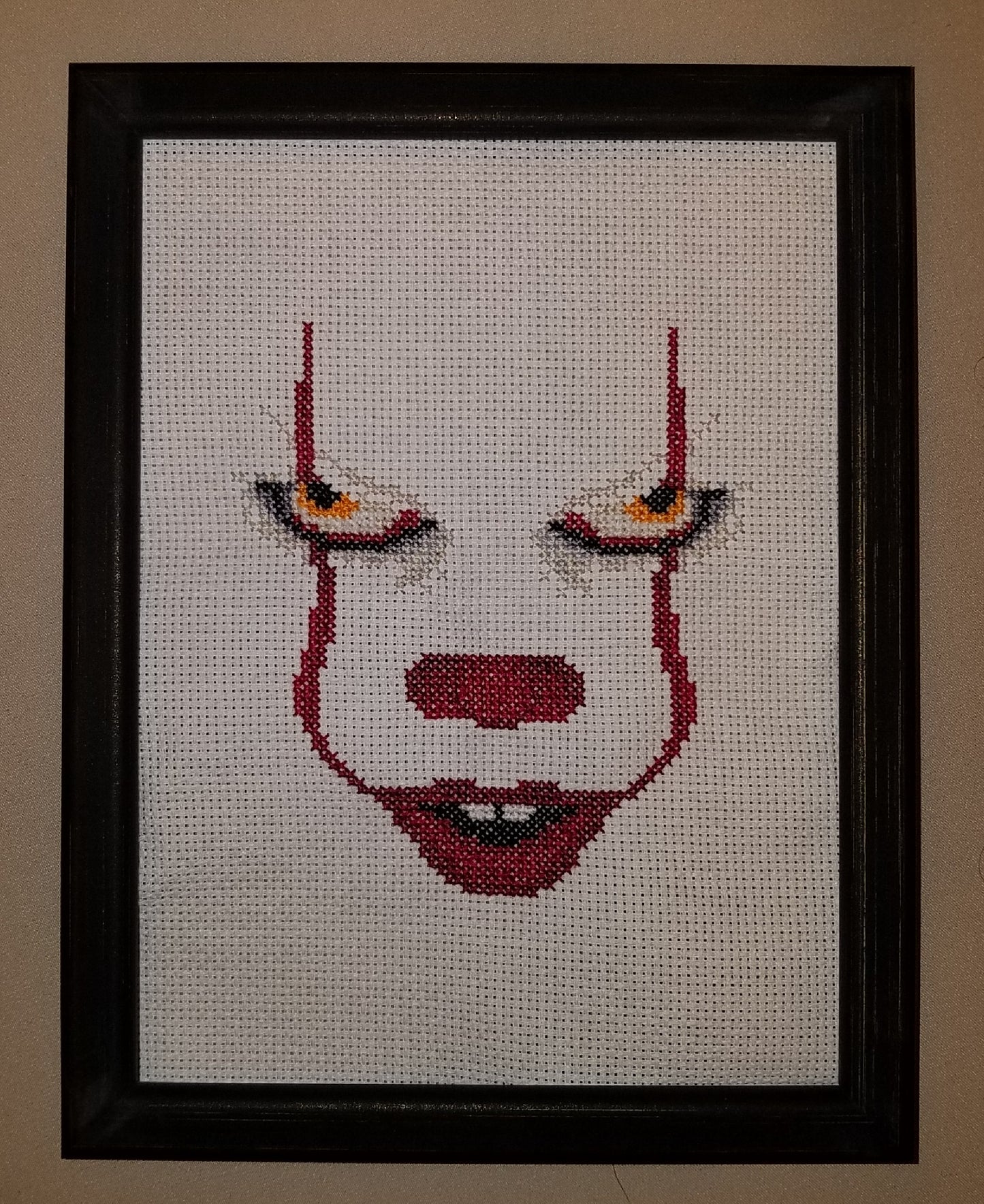 IT: Pennywise Grinning Cross-stitch, Made-To-Order