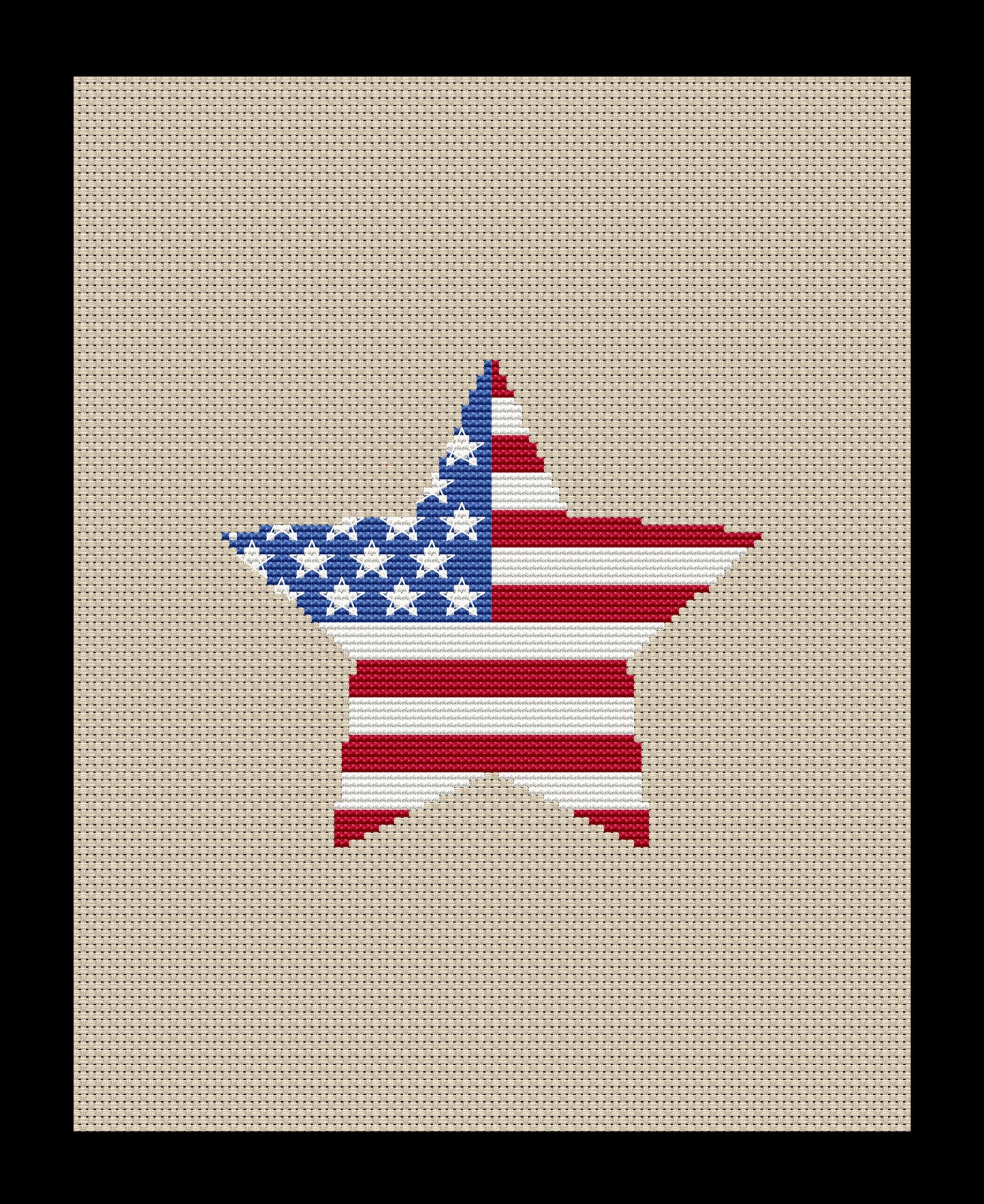 July 4th Star Cross-stitch, Made-To-Order