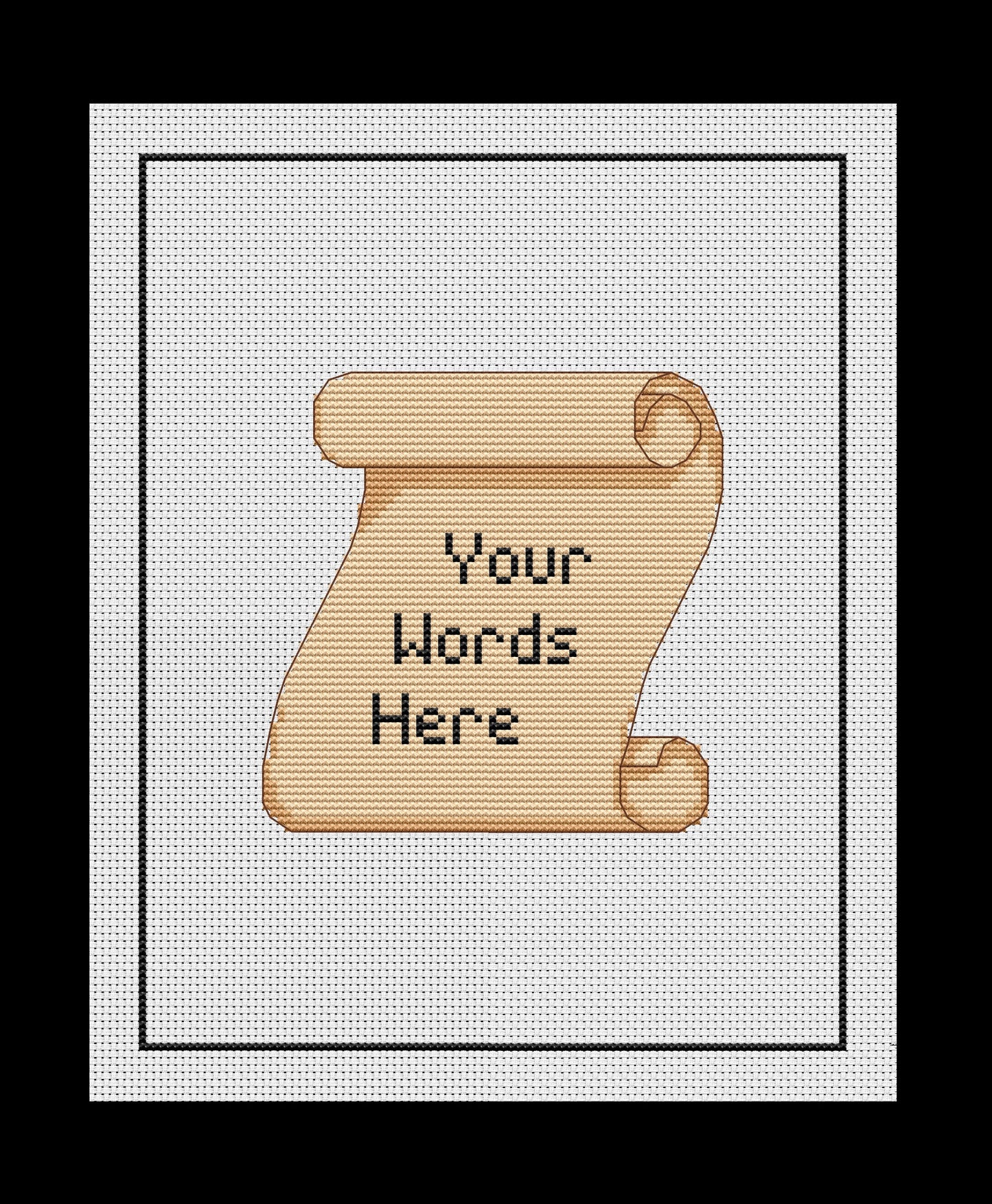 Parchment Scroll Cross-stitch, Made-to-Order