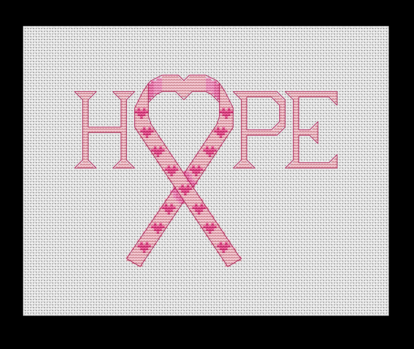 Pink Ribbon (Breast Cancer Awareness) Cross-stitch, DIY Kit (With Charity Donation)