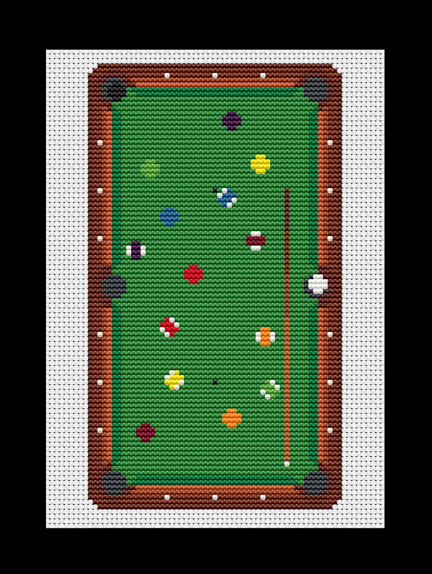 Pool Table Cross-stitch, Made-to-Order