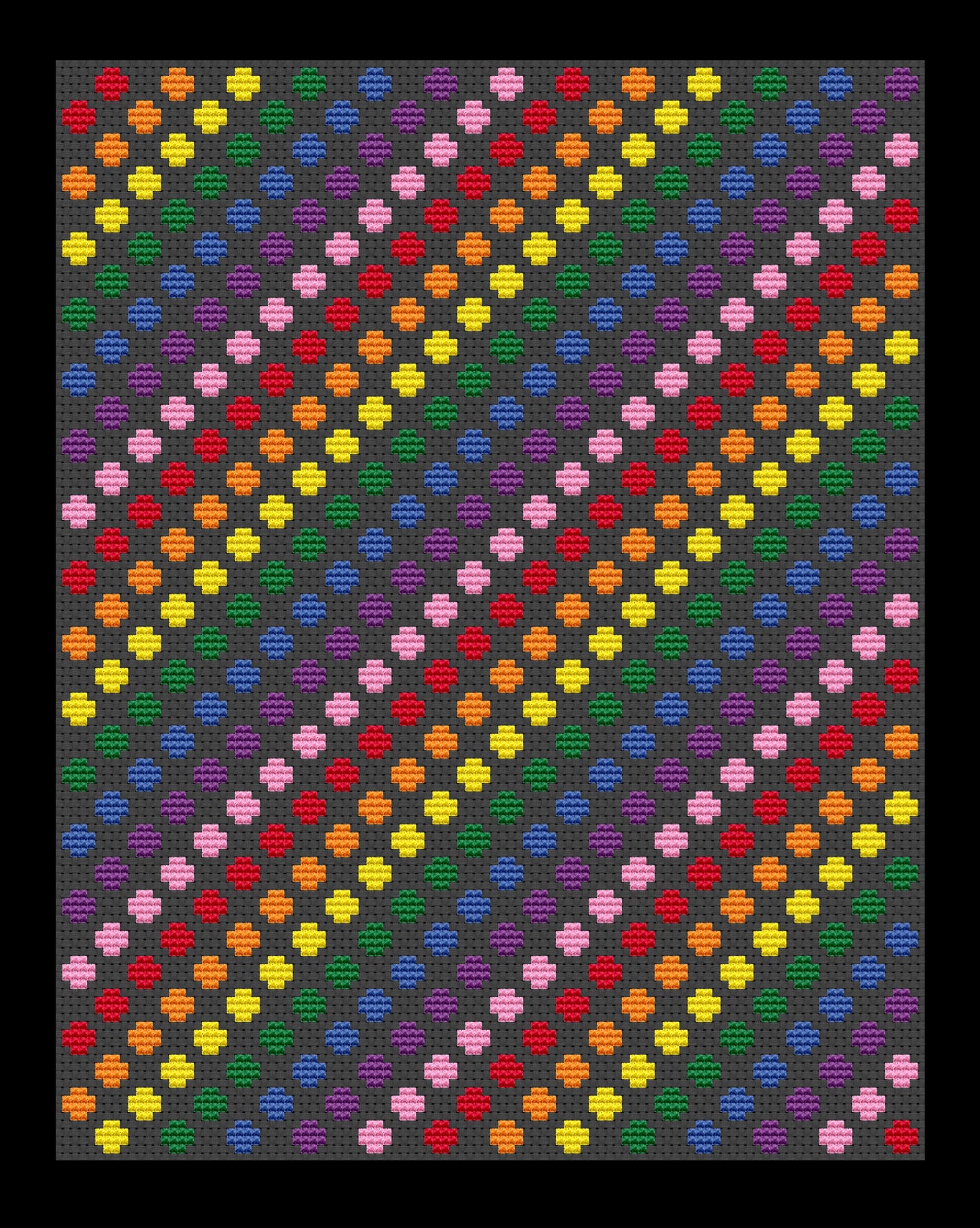 Rainbow Dots Cross-stitch, Made-to-Order