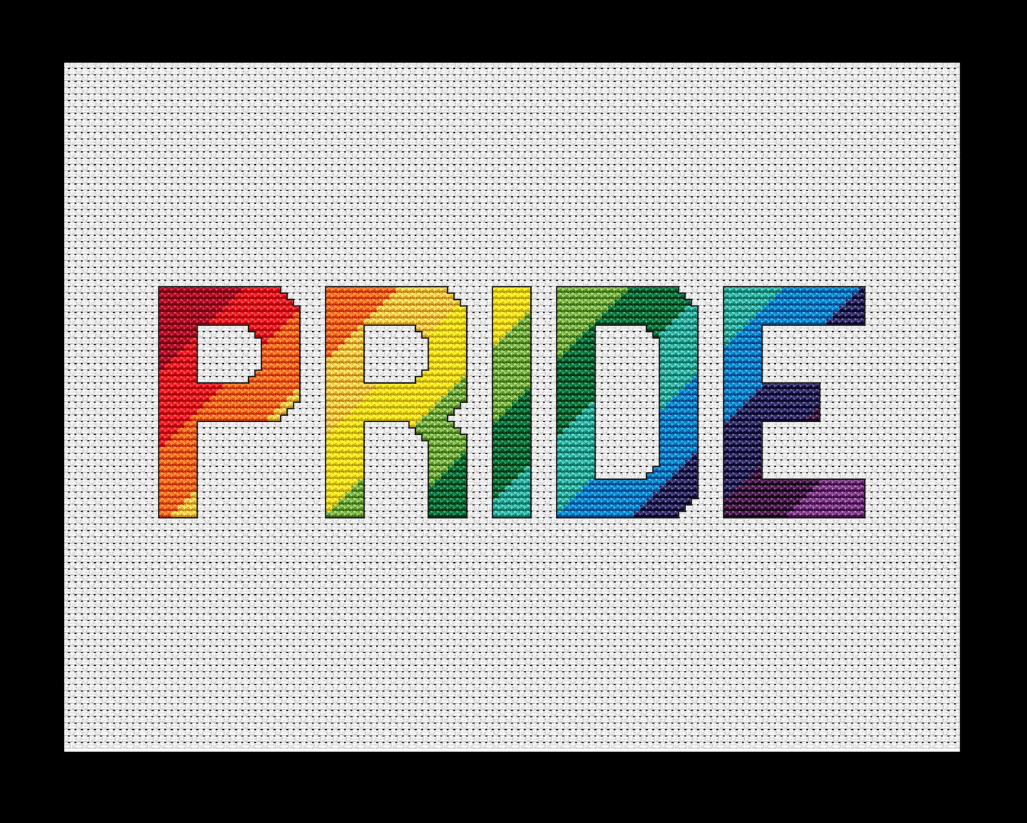 Rainbow Pride Word Cross-stitch, Made-to-Order