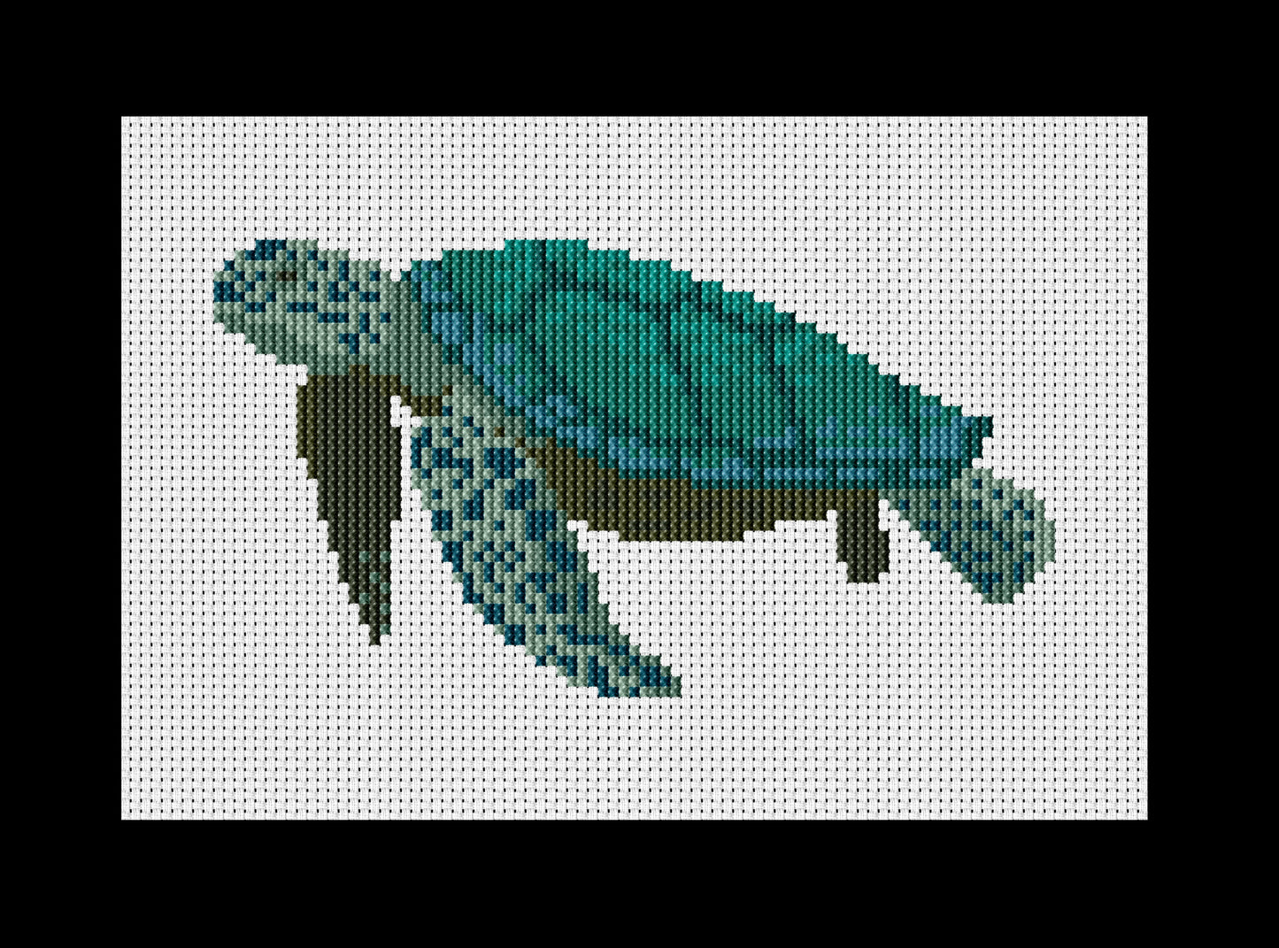 Sea Turtle Cross-stitch, Made-to-Order