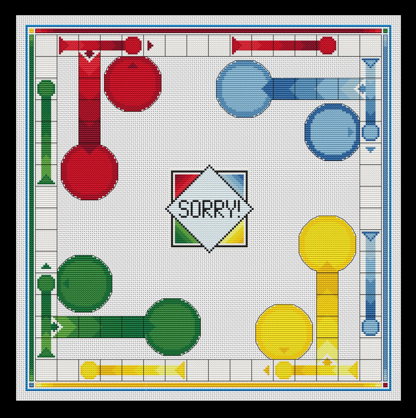 Sorry Game Board Cross-stitch, DIY Kit