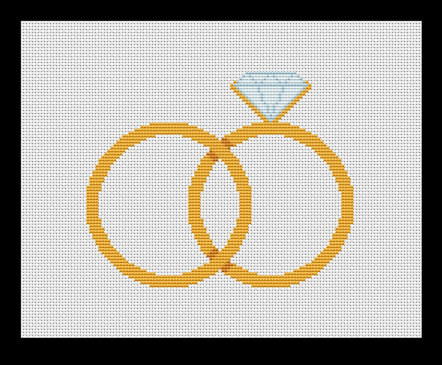 Wedding Rings Cross-stitch, DIY Kit