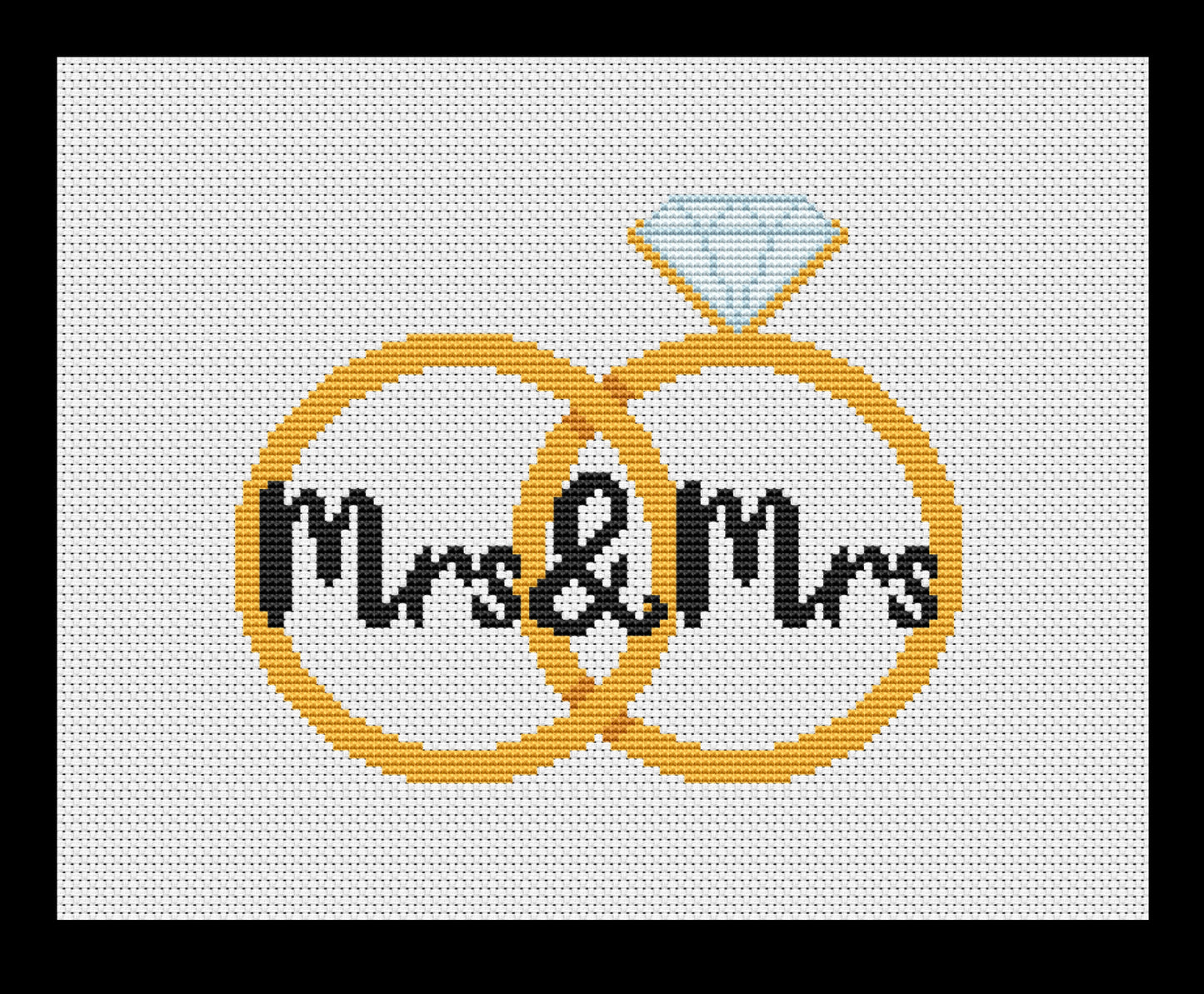 Wedding Rings Cross-stitch, DIY Kit