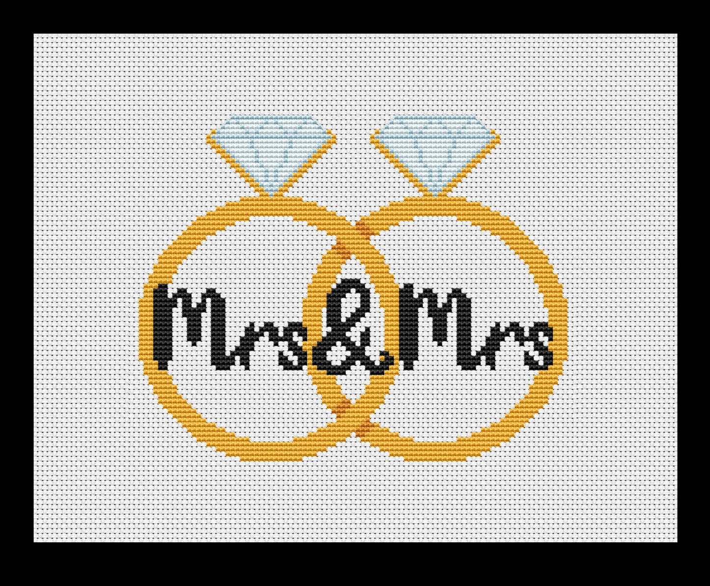 Wedding Rings Cross-stitch, DIY Kit