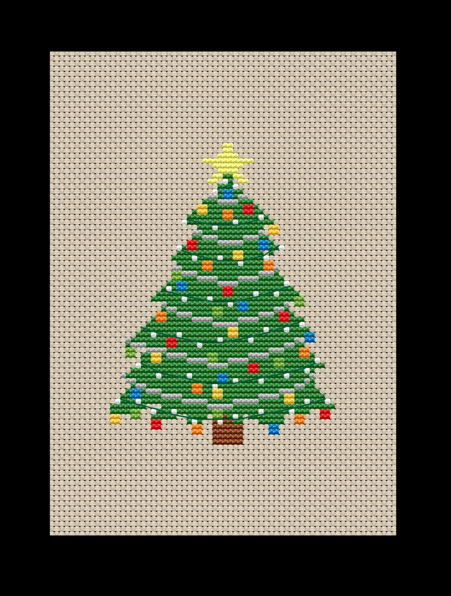 Christmas Tree Cross-stitch, Made-To-Order