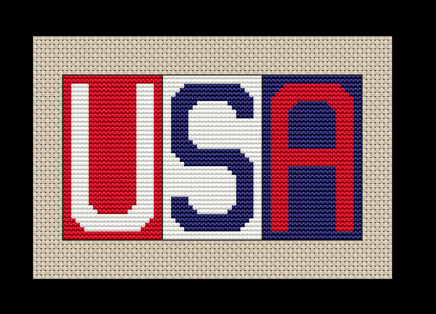 USA Red, White, and Blue Cross-stitch, Made-to-Order