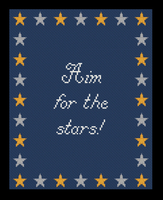 Aim for the Stars Cross-stitch, Made-To-Order