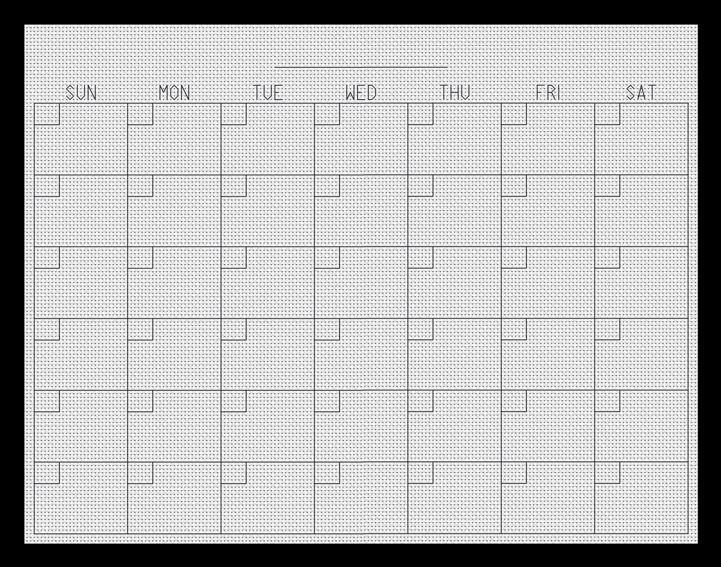 Blank Monthly Reusable Calendar Cross-stitch, Made-to-Order