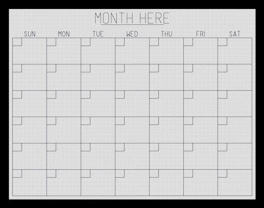 Blank Monthly Reusable Calendar Cross-stitch, DIY Kit