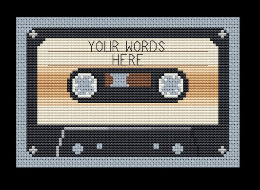 Cassette Tape (Customizable) Cross-stitch, DIY Kit