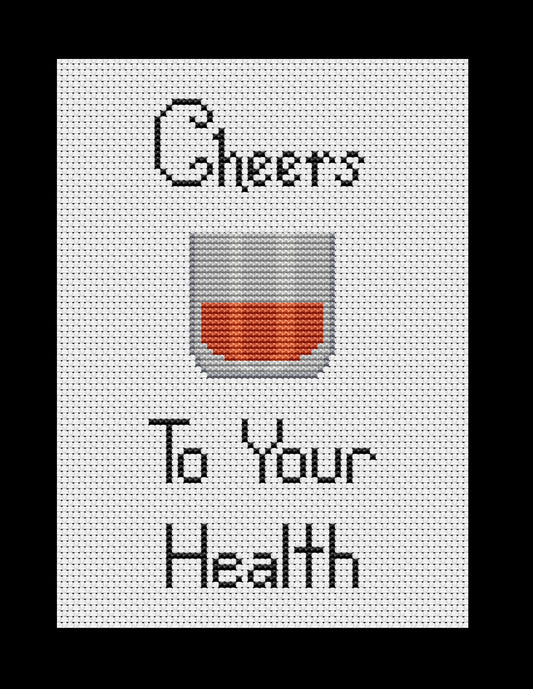 Cheers To Your Health Cross-stitch, Made-to-Order