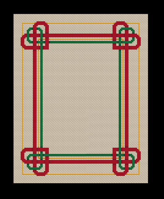 Christmas Heart Border Cross-stitch, DIY Kit