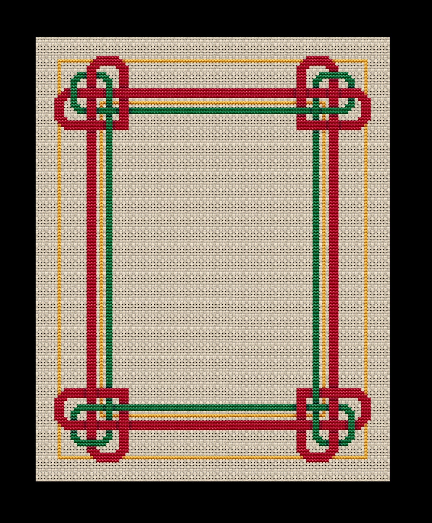 Christmas Heart Border Cross-stitch, Made-To-Order