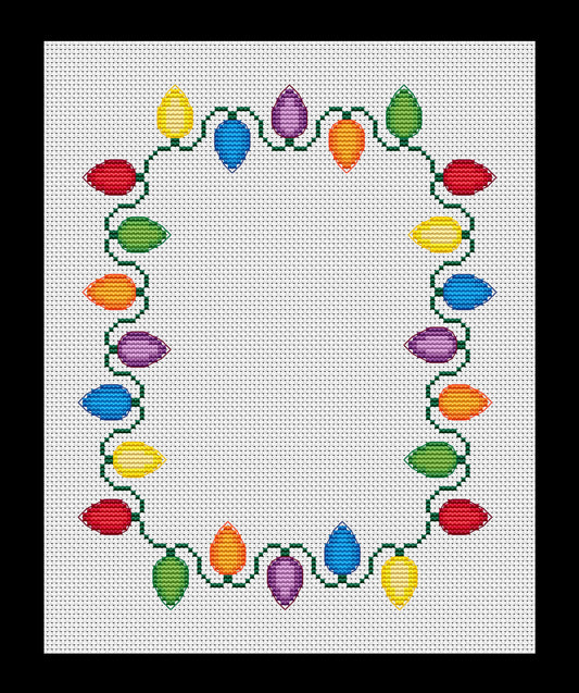 Christmas Lights Border Cross-stitch, Made-To-Order