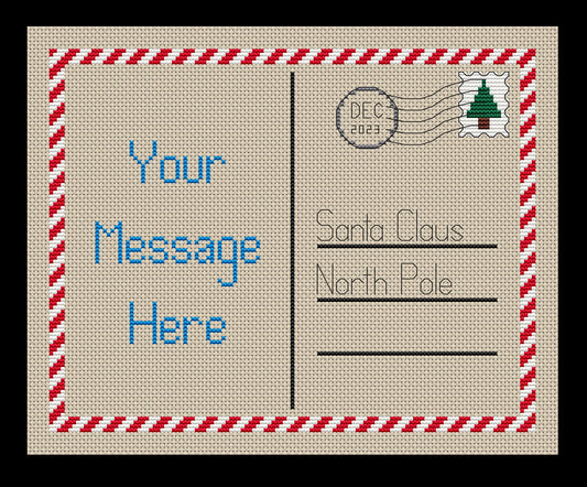 Christmas Postcard To Santa Cross-stitch, Made-To-Order