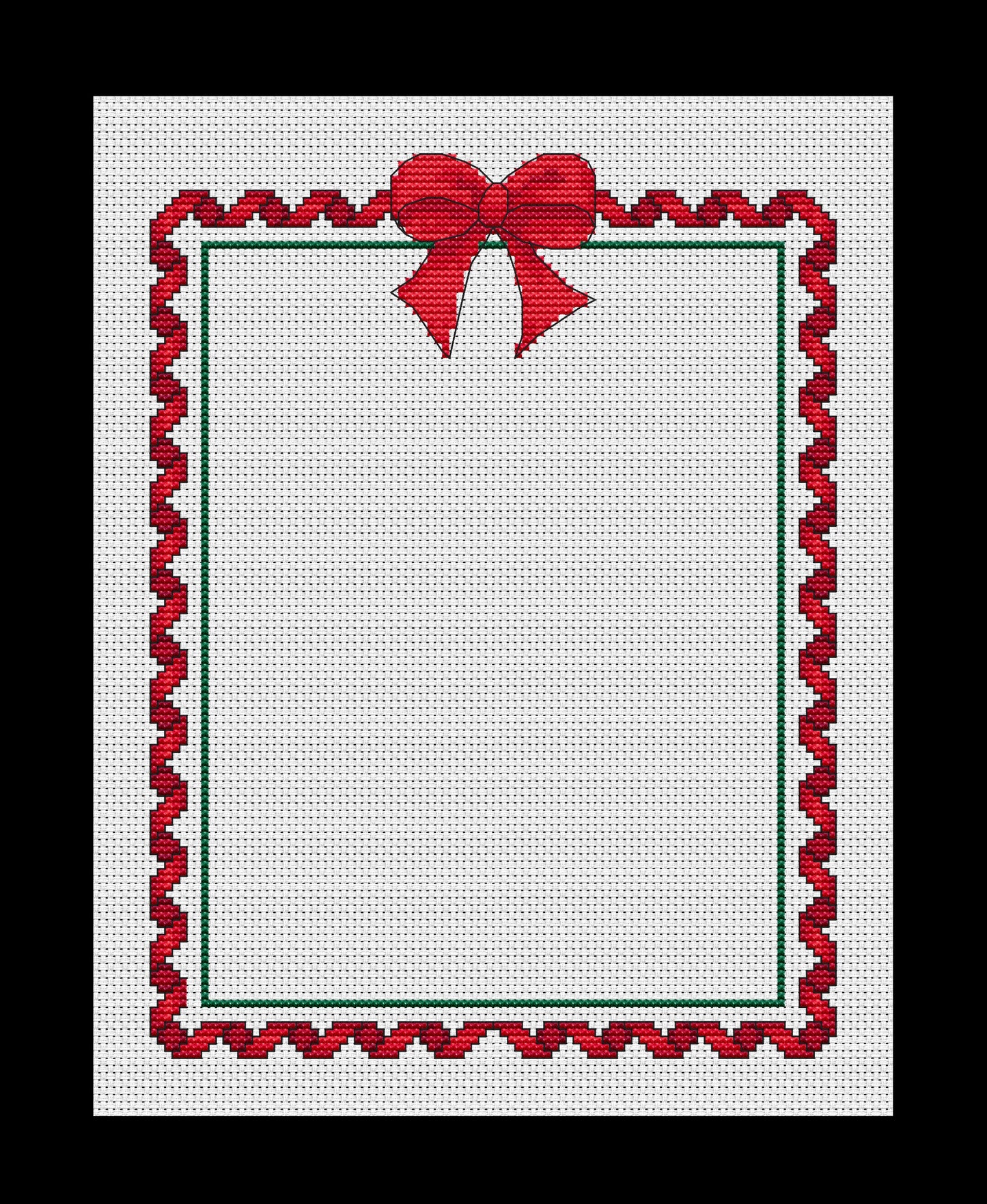 Christmas Ribbon Border Cross-stitch, Made-To-Order