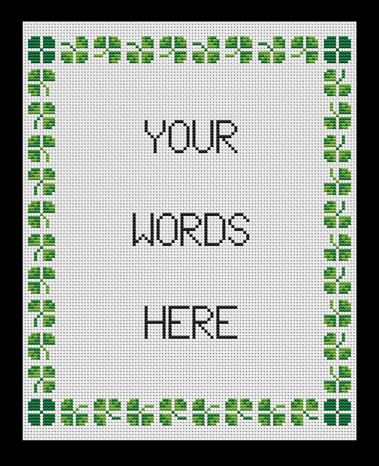 Clover Border Cross-stitch, DIY Kit