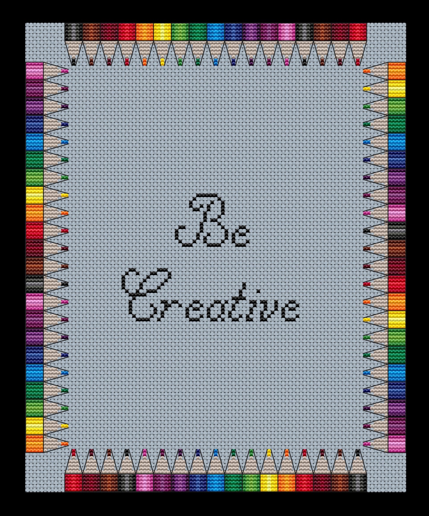 Colored Pencils Border Cross-stitch, Made-To-Order