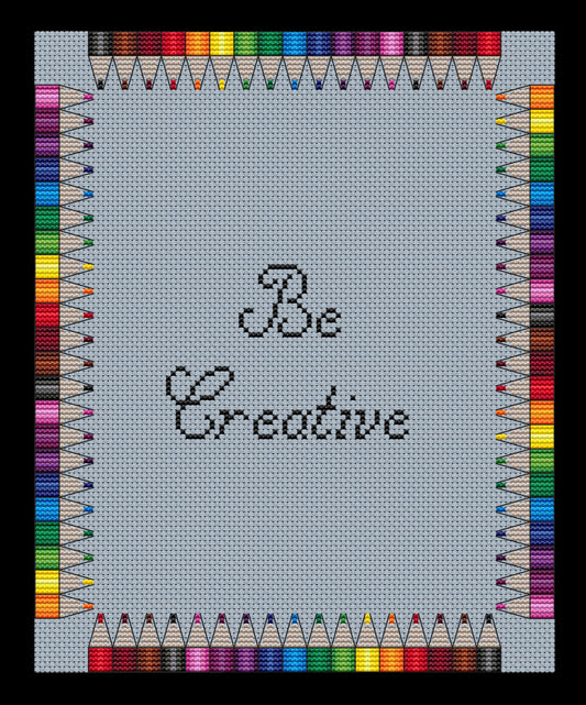 Colored Pencils Border Cross-stitch, Made-To-Order