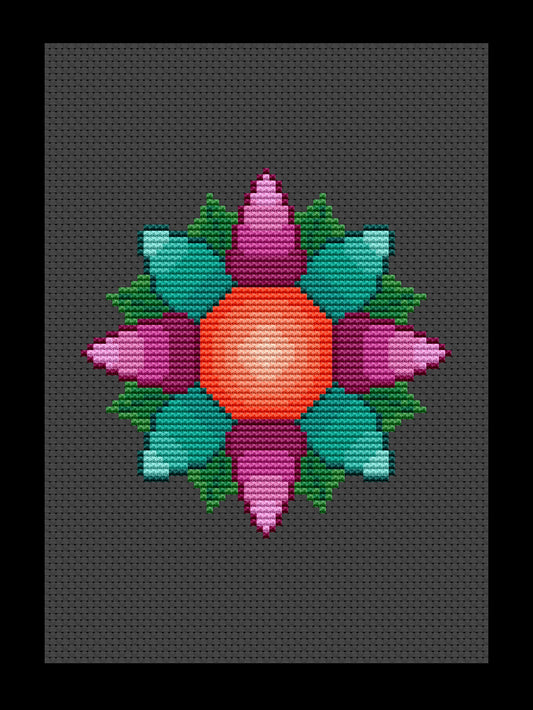 Colorful Flower Cross-stitch, Made-To-Order