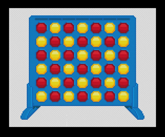 Connect 4 Game Board Cross-stitch, Made-To-Order