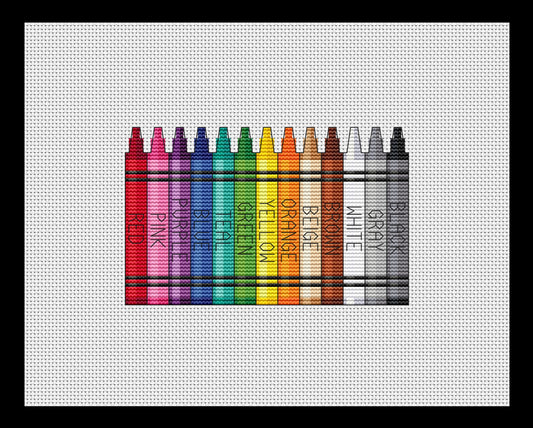 Crayons Cross-stitch, Made-To-Order