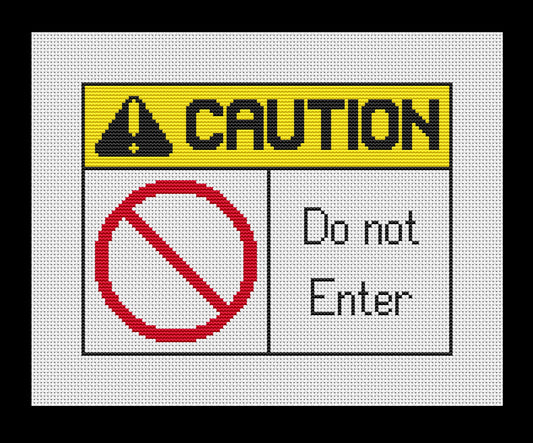 Do Not Enter Sign Cross-stitch, DIY Kit