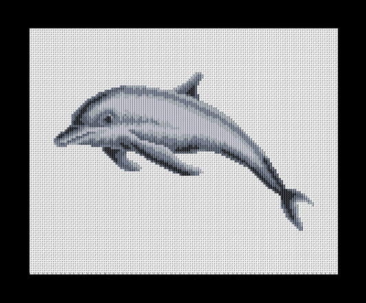 Dolphin Cross-stitch, DIY Kit