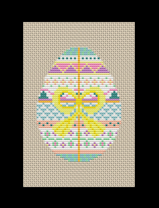 Easter Egg Cross-stitch, DIY Kit