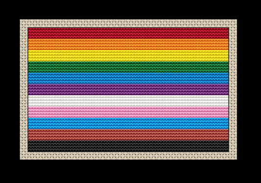 LGBTQ+ Rainbow and Progress Pride Flag Cross-stitch, DIY Kit