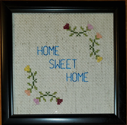Flower Border "Home Sweet Home" Cross-stitch, DIY Kit