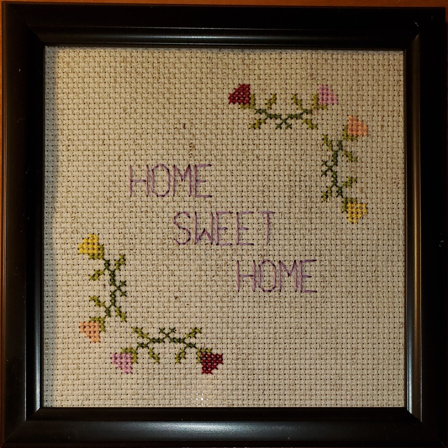 Flower Border "Home Sweet Home" Cross-stitch, DIY Kit