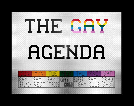 Gay Agenda Cross-stitch, DIY Kit