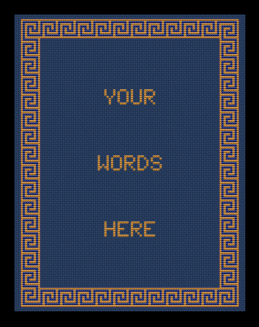 Greek Key Border Cross-stitch, DIY Kit